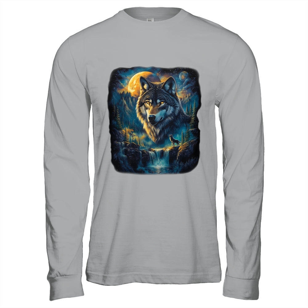 Wolf Howling Moon Forest Nature Wildlife Lovers Animal Men Shirt & Hoodie | teecentury