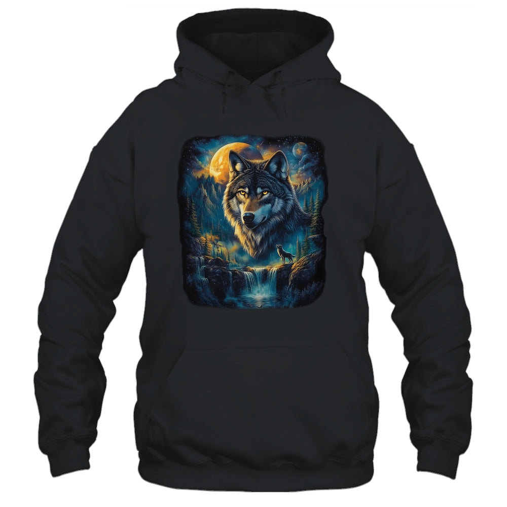 Wolf Howling Moon Forest Nature Wildlife Lovers Animal Men Shirt & Hoodie | teecentury