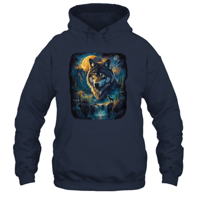 Wolf Howling Moon Forest Nature Wildlife Lovers Animal Men Shirt & Hoodie | teecentury