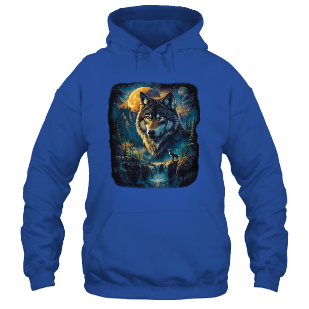 Wolf Howling Moon Forest Nature Wildlife Lovers Animal Men Shirt & Hoodie | teecentury