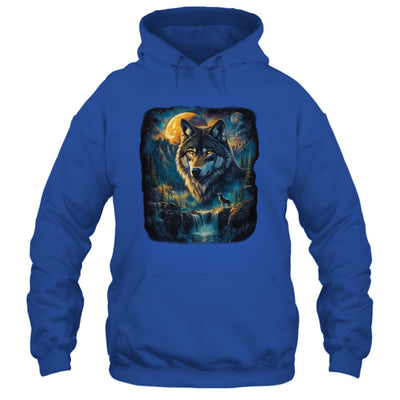 Wolf Howling Moon Forest Nature Wildlife Lovers Animal Men Shirt & Hoodie | teecentury