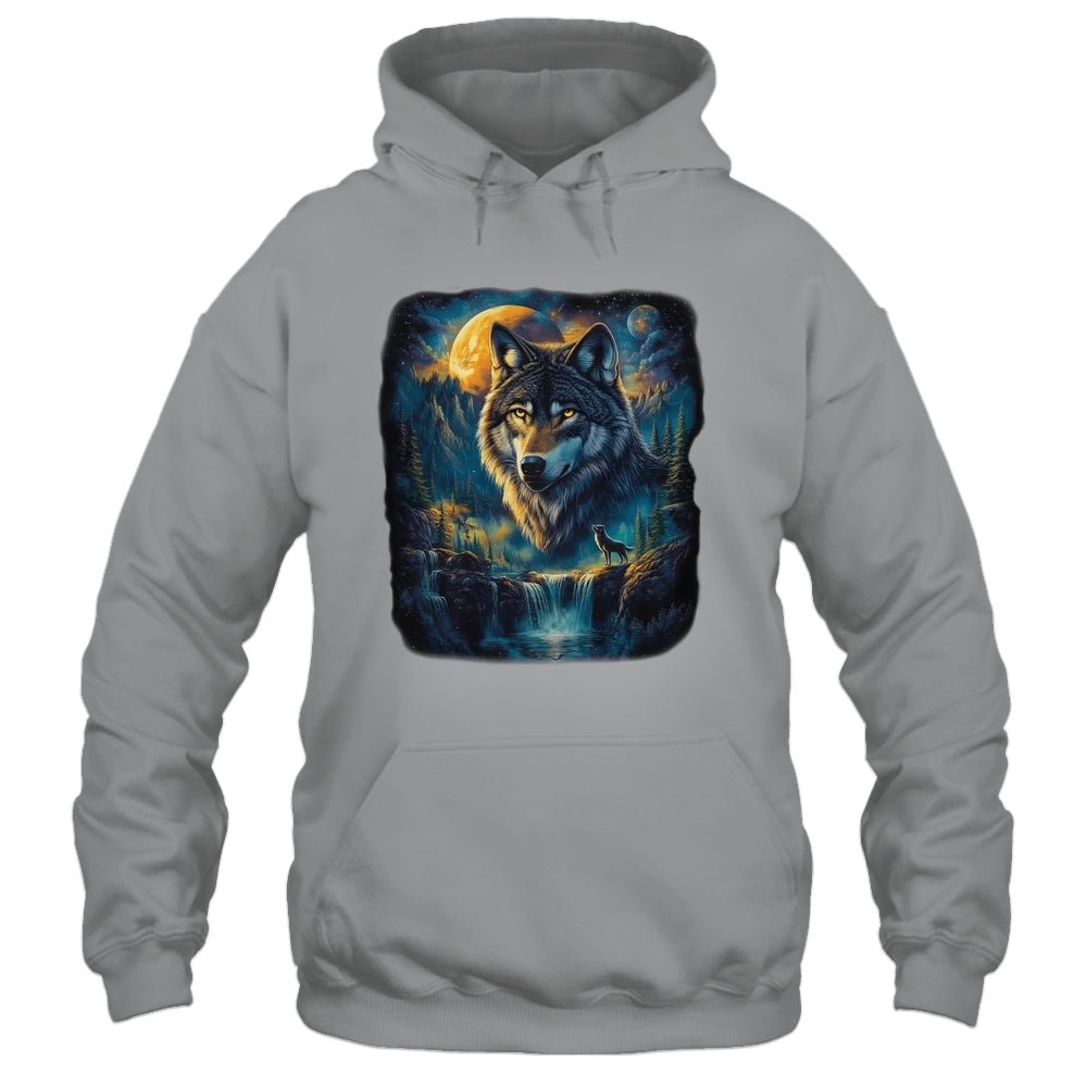 Wolf Howling Moon Forest Nature Wildlife Lovers Animal Men Shirt & Hoodie | teecentury