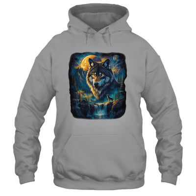 Wolf Howling Moon Forest Nature Wildlife Lovers Animal Men Shirt & Hoodie | teecentury