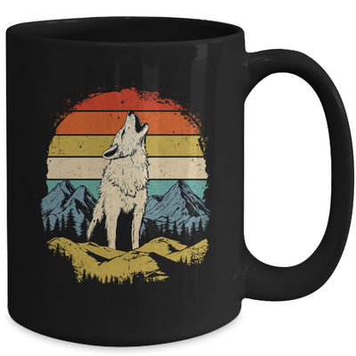 Wolf Howling Moon Graphic Forest Nature Mountains Vintage Mug | teecentury