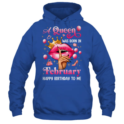 Womens A Queen Was Born In February Happy Birthday To Me Shirt & Tank Top | teecentury