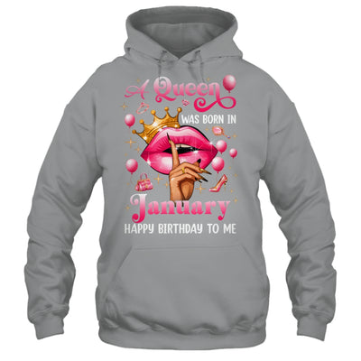 Womens A Queen Was Born In January Happy Birthday To Me Shirt & Tank Top | teecentury