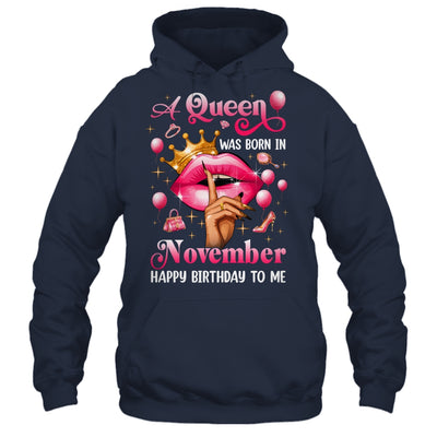 Womens A Queen Was Born In November Happy Birthday To Me Shirt & Tank Top | teecentury