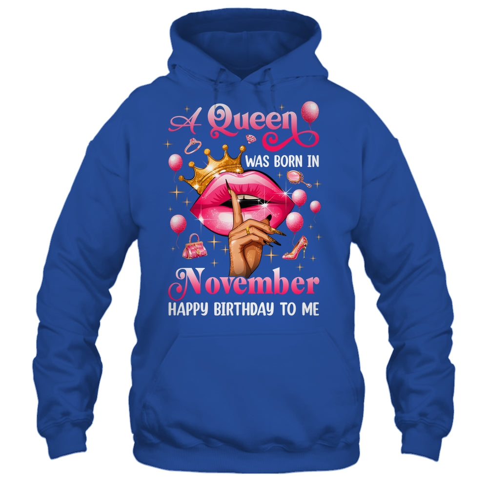 Womens A Queen Was Born In November Happy Birthday To Me Shirt & Tank Top | teecentury