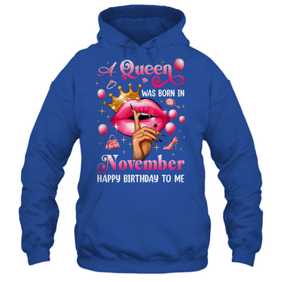 Womens A Queen Was Born In November Happy Birthday To Me Shirt & Tank Top | teecentury