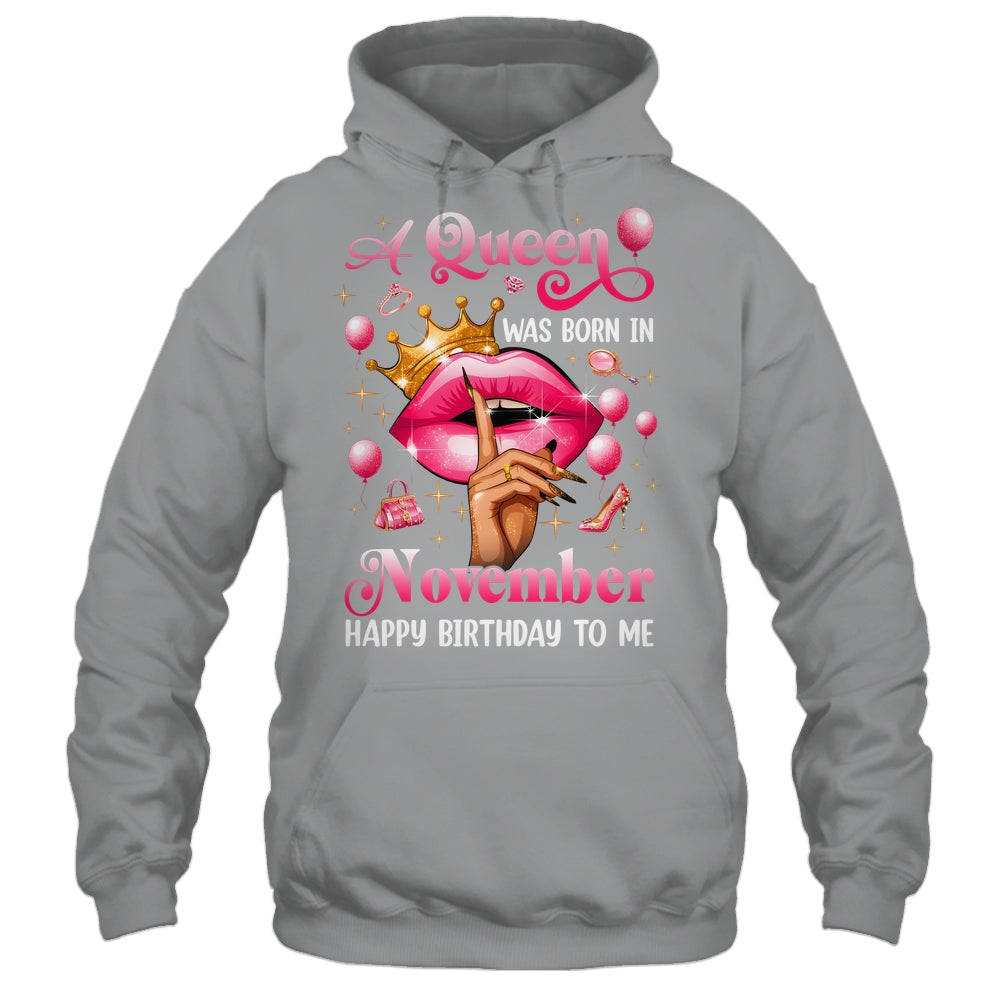 Womens A Queen Was Born In November Happy Birthday To Me Shirt & Tank Top | teecentury