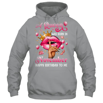 Womens A Queen Was Born In November Happy Birthday To Me Shirt & Tank Top | teecentury