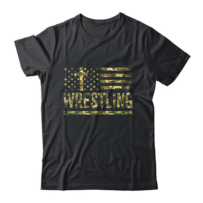 Wrestling American Flag Camo USA Patriotic Wrestler Men Boys Shirt & Hoodie | teecentury