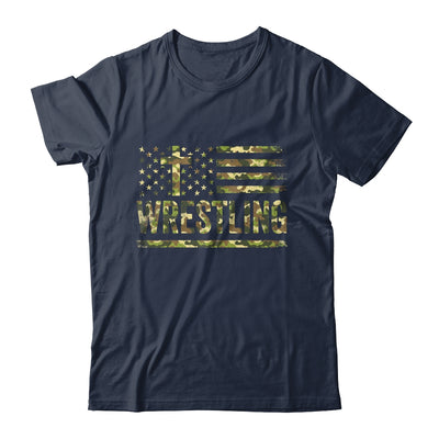 Wrestling American Flag Camo USA Patriotic Wrestler Men Boys Shirt & Hoodie | teecentury