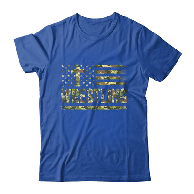 Wrestling American Flag Camo USA Patriotic Wrestler Men Boys Shirt & Hoodie | teecentury