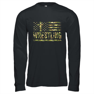 Wrestling American Flag Camo USA Patriotic Wrestler Men Boys Shirt & Hoodie | teecentury