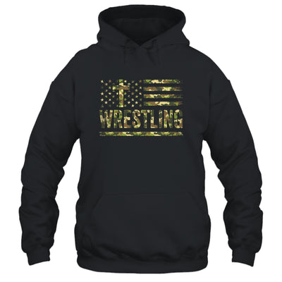 Wrestling American Flag Camo USA Patriotic Wrestler Men Boys Shirt & Hoodie | teecentury