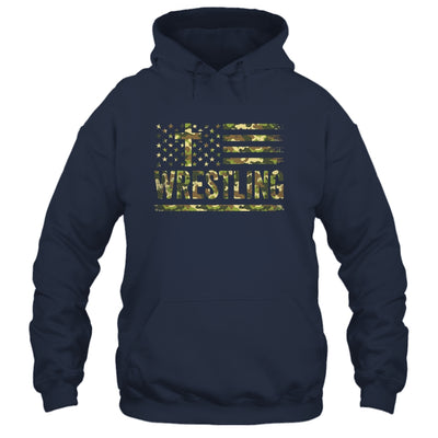 Wrestling American Flag Camo USA Patriotic Wrestler Men Boys Shirt & Hoodie | teecentury