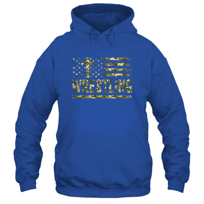 Wrestling American Flag Camo USA Patriotic Wrestler Men Boys Shirt & Hoodie | teecentury