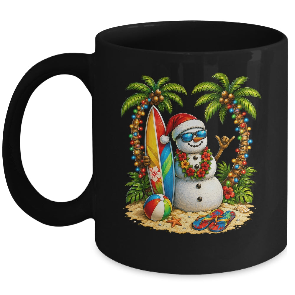 Xmas In June Santa Snowman Beach Summer Christmas In July Mug | teecentury