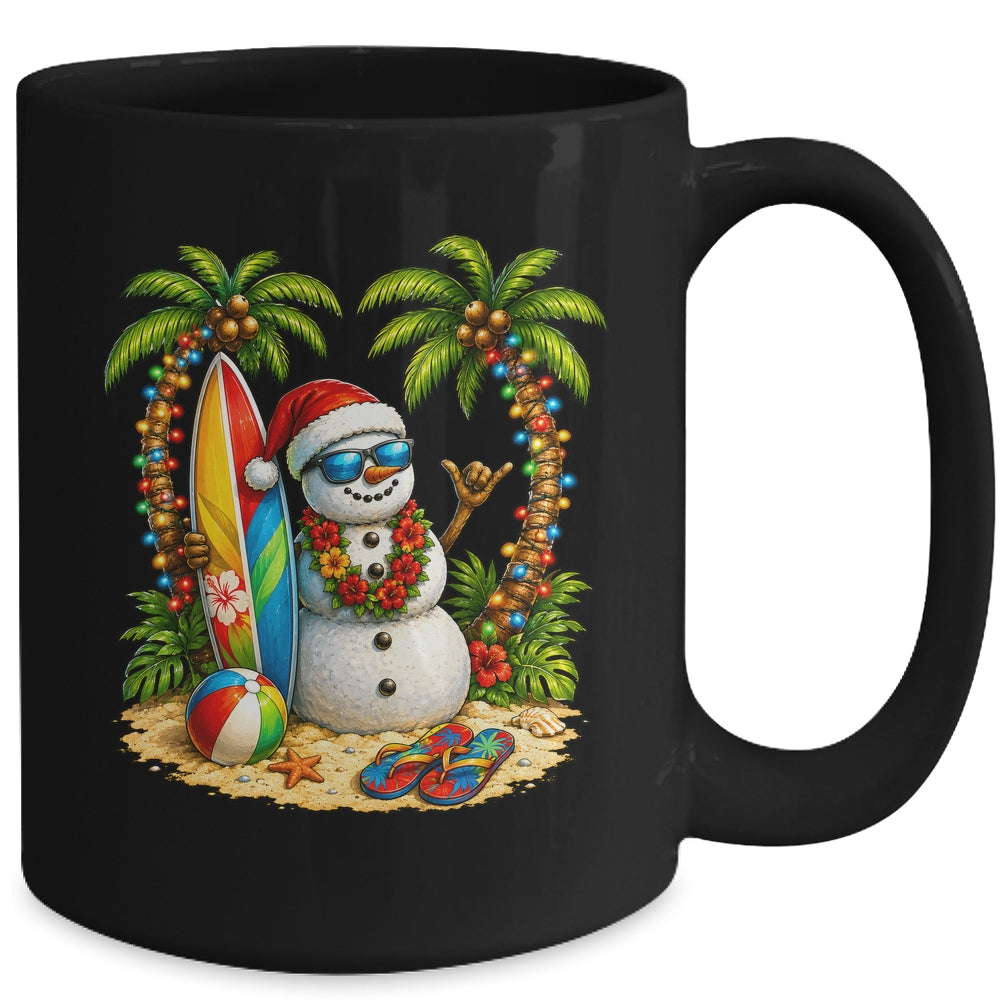Xmas In June Santa Snowman Beach Summer Christmas In July Mug | teecentury