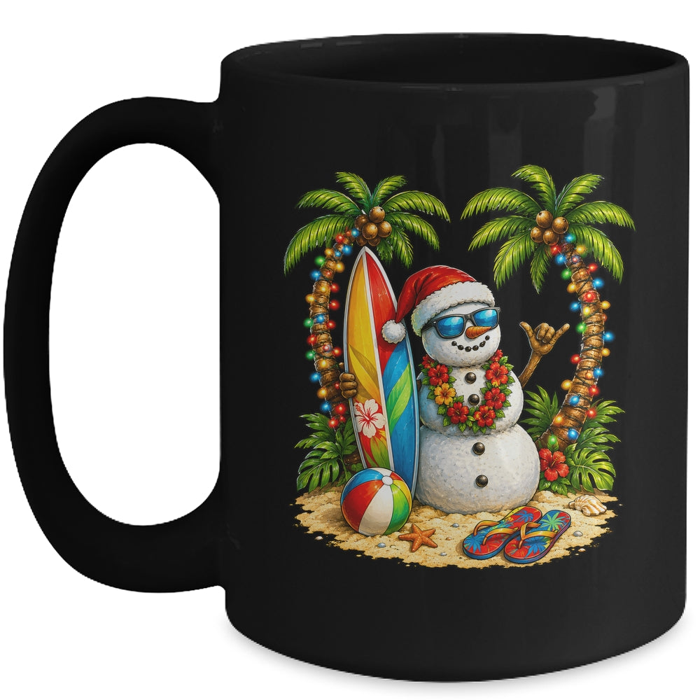 Xmas In June Santa Snowman Beach Summer Christmas In July Mug | teecentury