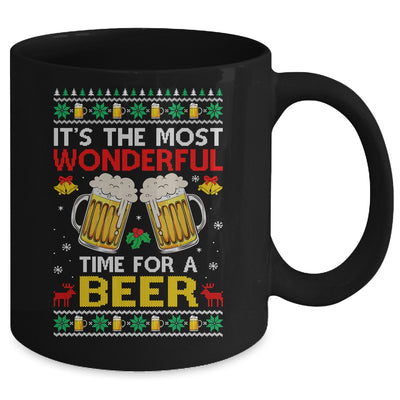 Xmas Wonderful Time For A Beer Ugly Christmas Funny Mug | teecentury