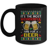 Xmas Wonderful Time For A Beer Ugly Christmas Funny Mug | teecentury