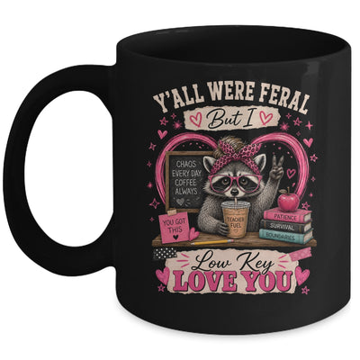 Y'All Were Feral But I Low Key Love You Raccoon Iced Coffee Mug | teecentury