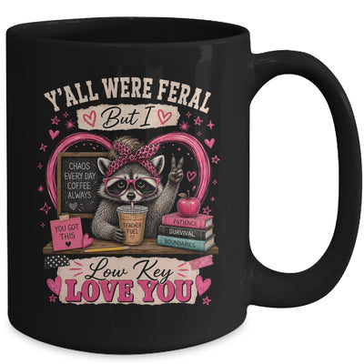Y'All Were Feral But I Low Key Love You Raccoon Iced Coffee Mug | teecentury