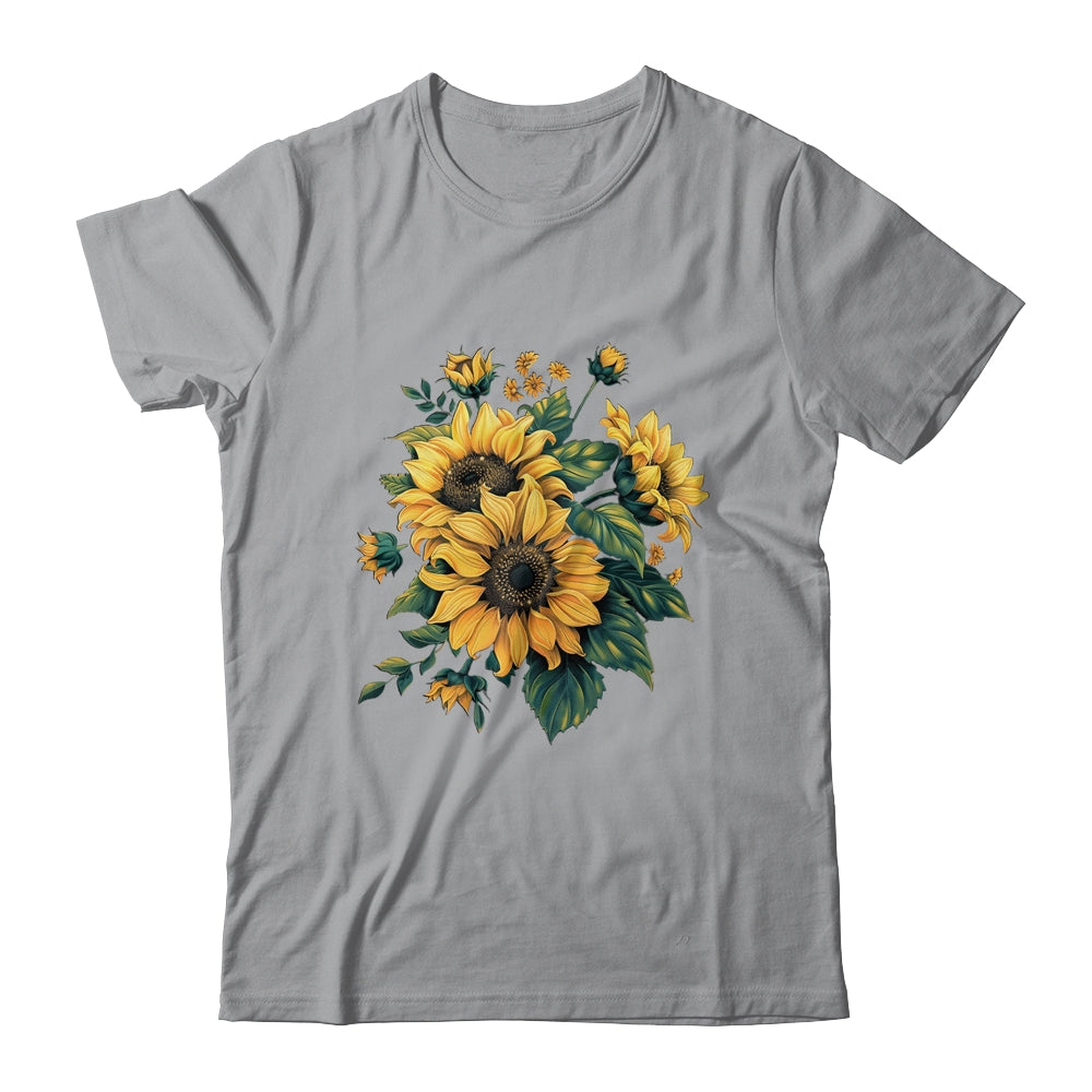 Yellow Sunflowers Cute Summer Flowers Floral Positivity Shirt & Tank Top | teecentury