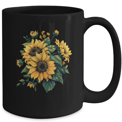 Yellow Sunflowers Cute Summer Flowers Floral Positivity Mug | teecentury