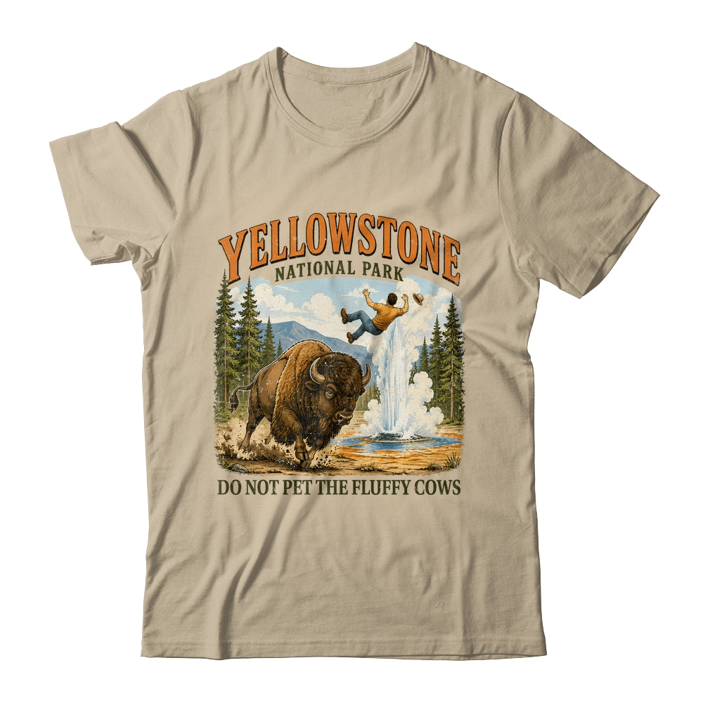 Yellowstone Do Not Pet The Fluffy Cows Vintage Bison Funny Shirt & Tank Top | teecentury