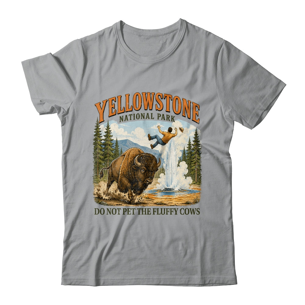Yellowstone Do Not Pet The Fluffy Cows Vintage Bison Funny Shirt & Tank Top | teecentury
