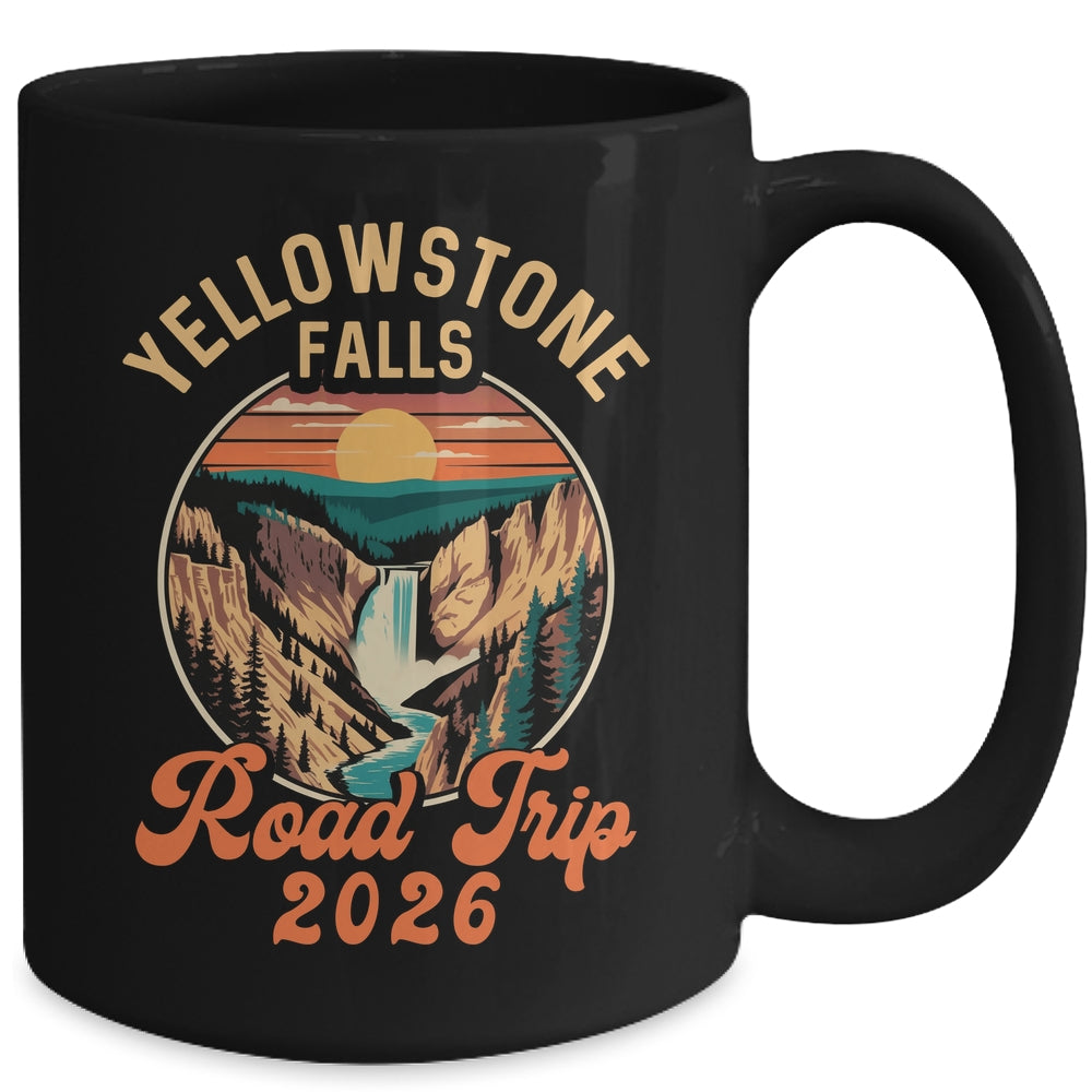 Yellowstone Falls Road Trip 2026 Summer Vacation Family Mug | teecentury