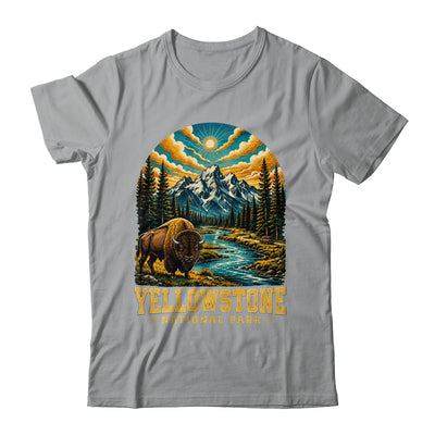 Yellowstone National Park Bison Sunset Mountain Adventure Shirt & Tank Top | teecentury