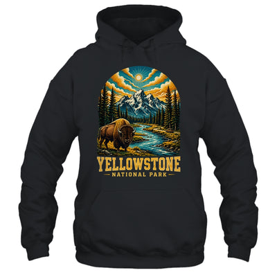 Yellowstone National Park Bison Sunset Mountain Adventure Shirt & Tank Top | teecentury