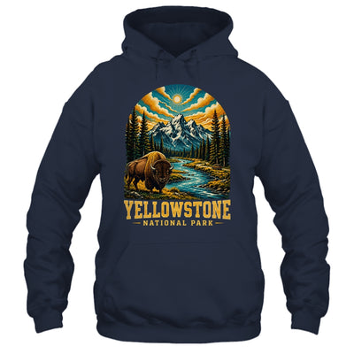 Yellowstone National Park Bison Sunset Mountain Adventure Shirt & Tank Top | teecentury