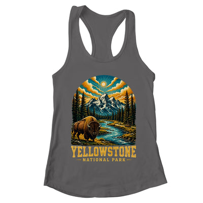 Yellowstone National Park Bison Sunset Mountain Adventure Shirt & Tank Top | teecentury
