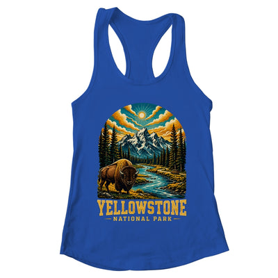 Yellowstone National Park Bison Sunset Mountain Adventure Shirt & Tank Top | teecentury