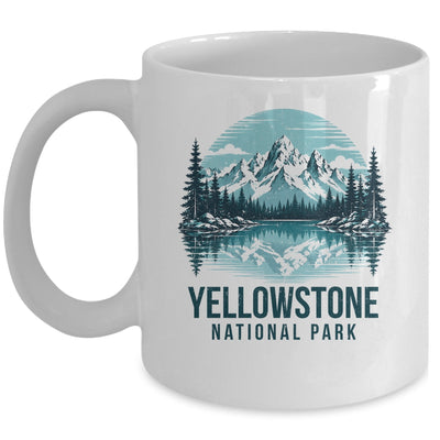 Yellowstone National Park Retro Mountain Lake Outdoor Hiking Mug | teecentury