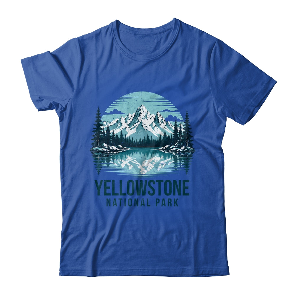 Yellowstone National Park Retro Mountain Lake Outdoor Hiking Shirt & Tank Top | teecentury