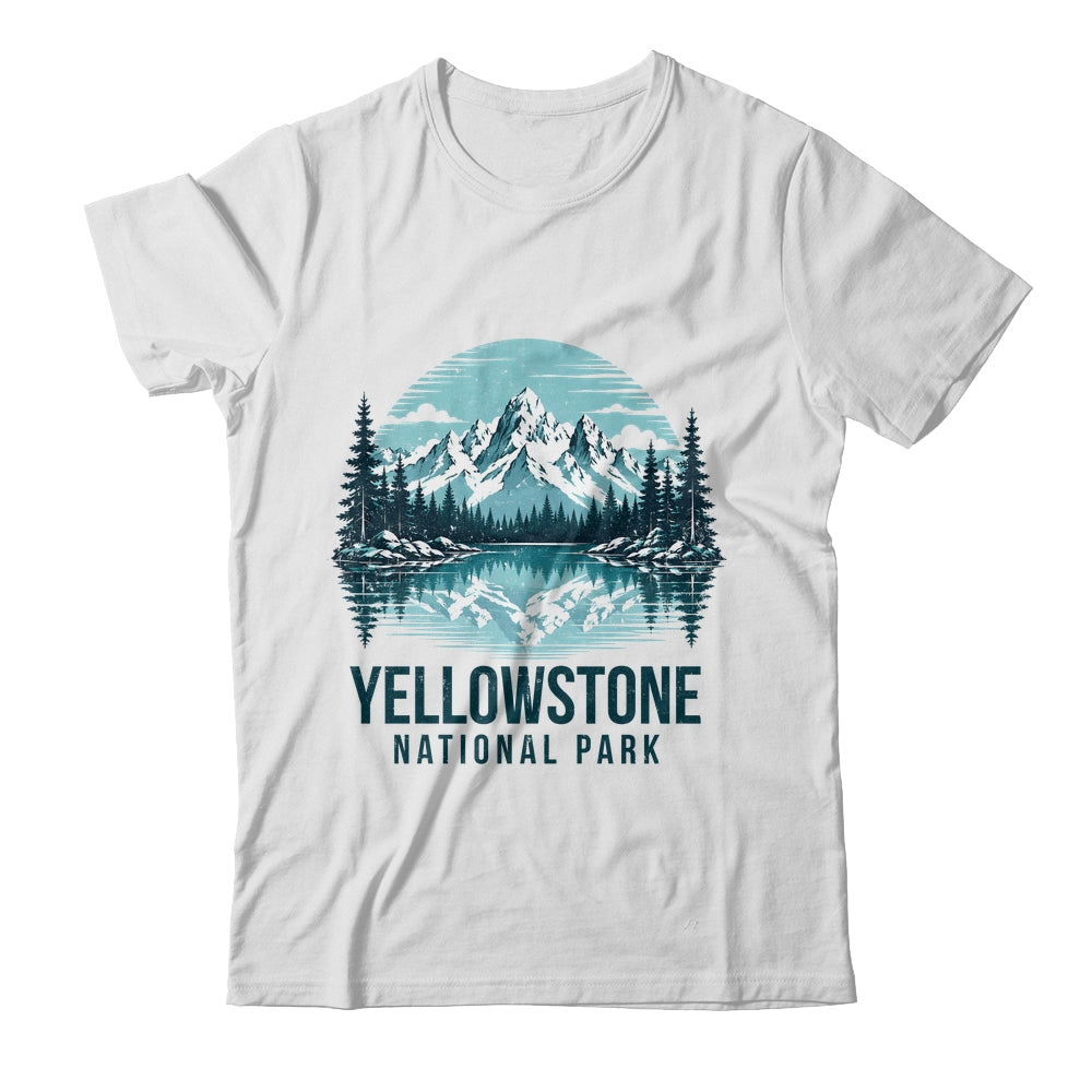 Yellowstone National Park Retro Mountain Lake Outdoor Hiking Shirt & Tank Top | teecentury