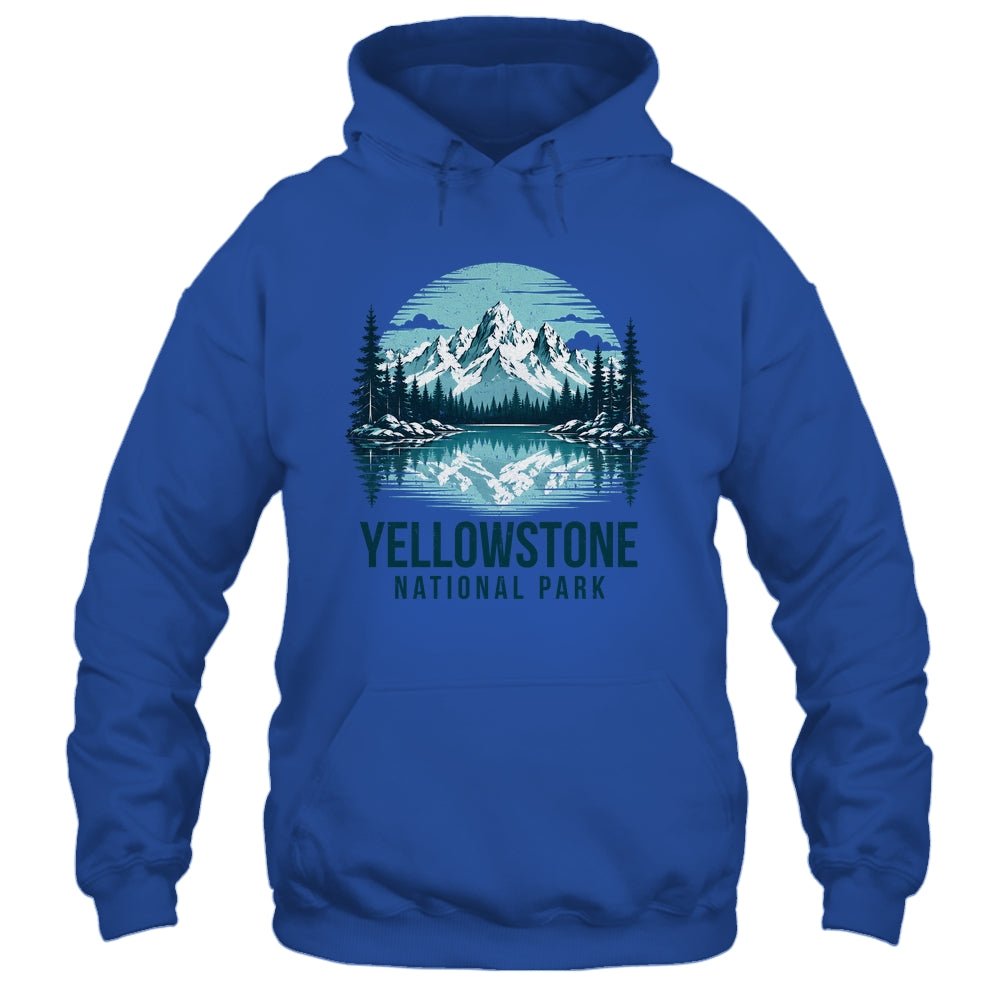 Yellowstone National Park Retro Mountain Lake Outdoor Hiking Shirt & Tank Top | teecentury