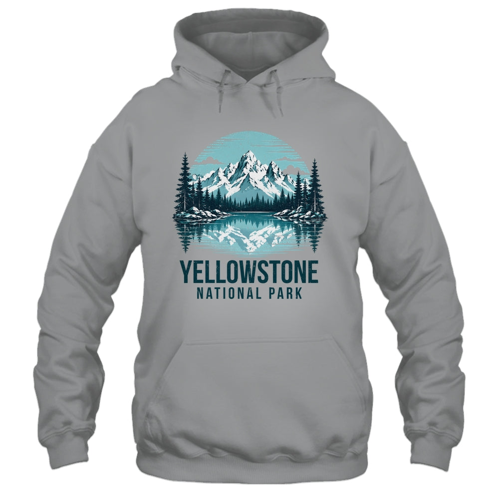 Yellowstone National Park Retro Mountain Lake Outdoor Hiking Shirt & Tank Top | teecentury