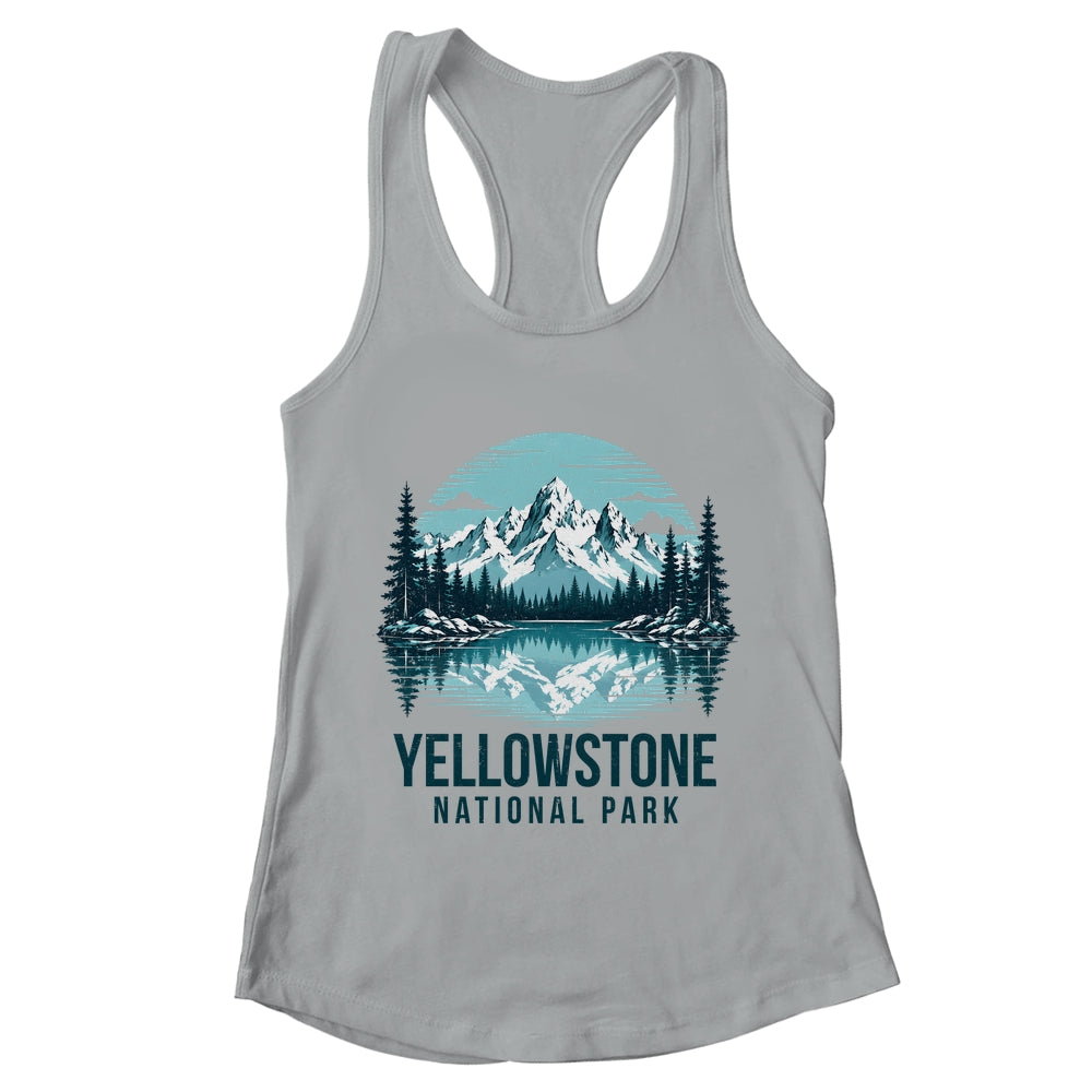 Yellowstone National Park Retro Mountain Lake Outdoor Hiking Shirt & Tank Top | teecentury