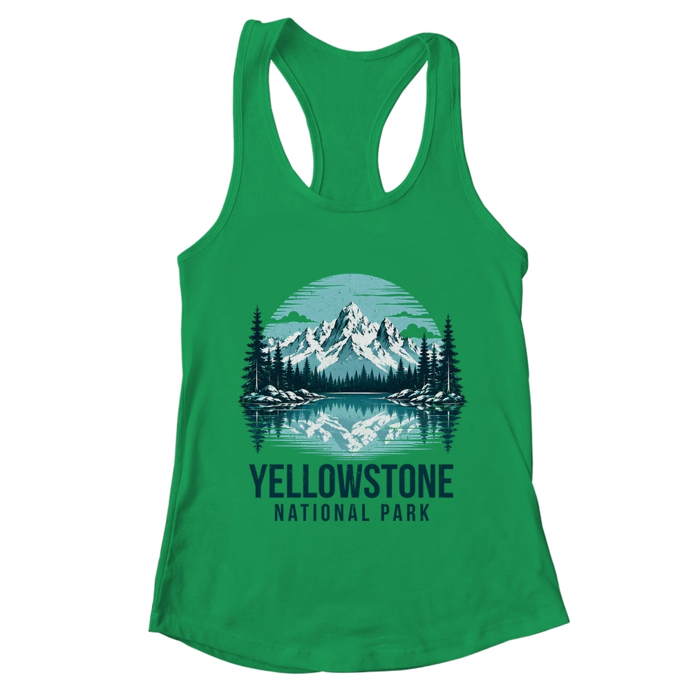 Yellowstone National Park Retro Mountain Lake Outdoor Hiking Shirt & Tank Top | teecentury