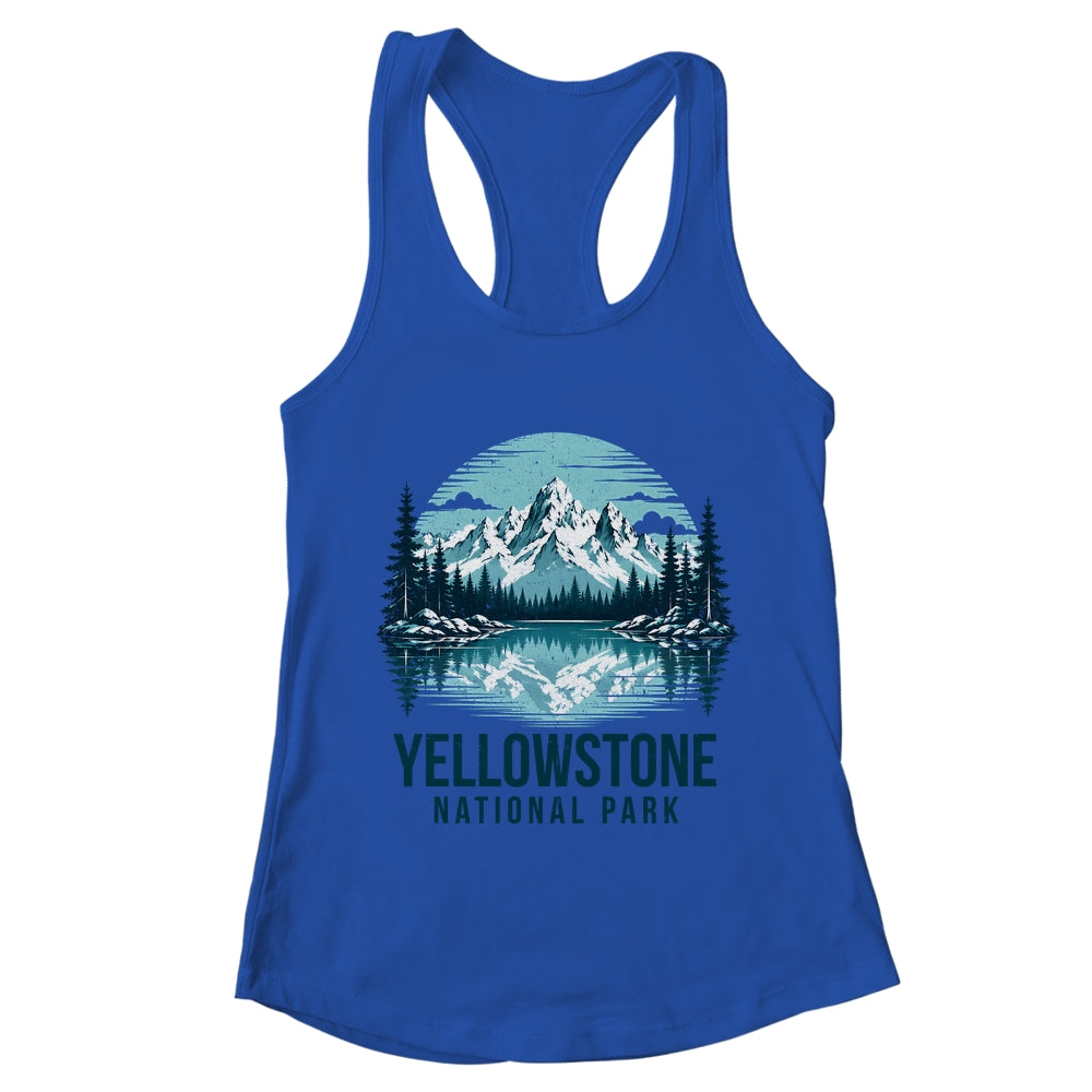 Yellowstone National Park Retro Mountain Lake Outdoor Hiking Shirt & Tank Top | teecentury