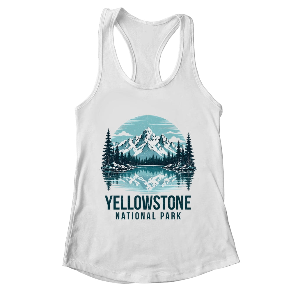 Yellowstone National Park Retro Mountain Lake Outdoor Hiking Shirt & Tank Top | teecentury