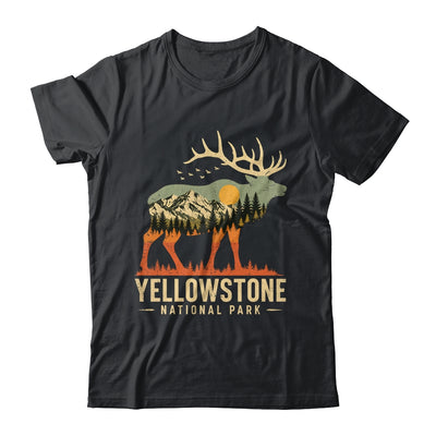 Yellowstone National Park Retro Outdoor Vintage Mountain Elk Shirt & Tank Top | teecentury