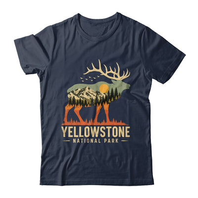 Yellowstone National Park Retro Outdoor Vintage Mountain Elk Shirt & Tank Top | teecentury